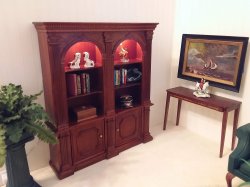 Miniature Dollhouse 1/12th Scale lighted Double Bookcase