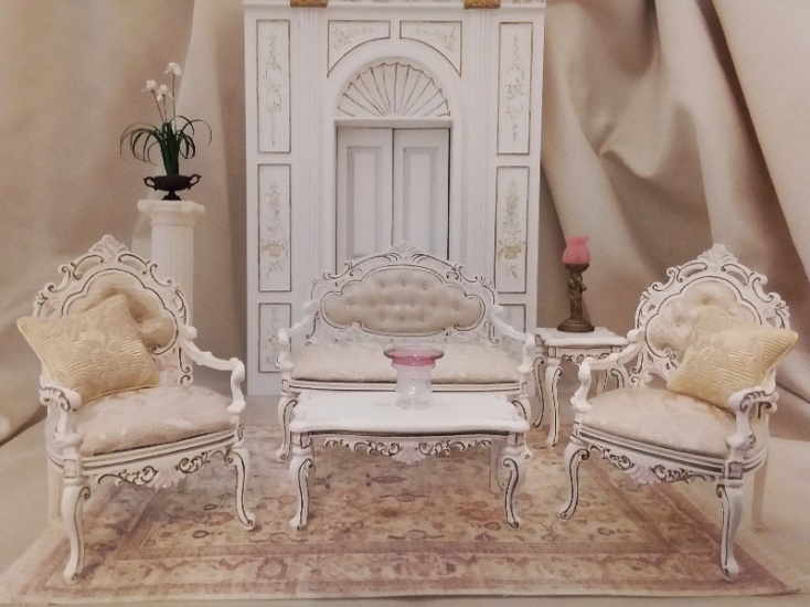 Miniature Dollhouse 1:12 Scale French Living Room Set 5 pc - Click Image to Close