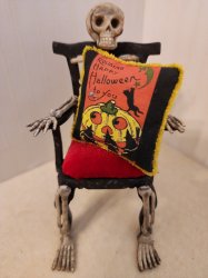 Miniature Dollhouse 1/12th Scale Jack O Lantern Halloween Pillow