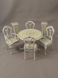 Miniature Dollhouse 1/12th Scale Cupid Dining Room Set, 7pc
