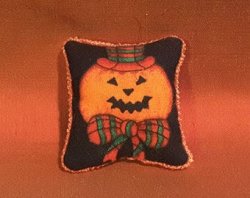 Miniature Dollhouse 1/12th Scale Halloween Pumpkin Pillow Cushio