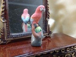 Miniature Dollhouse 1/12th Scale Porcelain Parrot Figurine