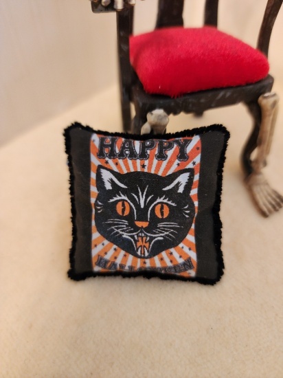 Miniature Dollhouse 1/12th Scale Happy Halloween Black Cat Logo - Click Image to Close