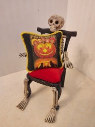 Miniature Dollhouse 1/12th Scale Vintage Halloween Scene Pillow