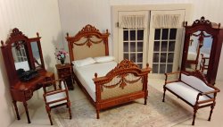 Miniture Dollhouse 1/12th Jeanne Swag 6 pc bedroom set