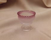 Miniature Dollhouse 1/12th Scale Crystal Cranberry Frosted Bowl